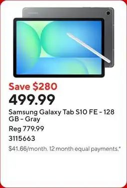 Staples Samsung Galaxy Tab S10 FE - 128 GB - Gray offer