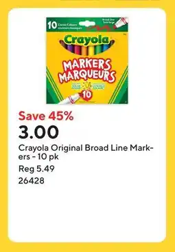 Staples Crayola Original Broad Line Markers offer