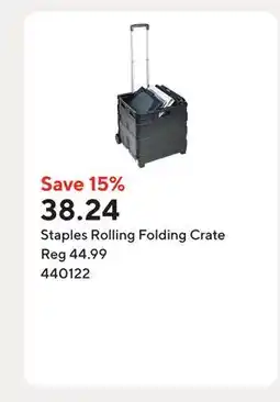 Staples Staples Rolling Folding Crate offer