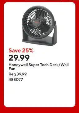 Staples Honeywell Super Tech Desk/Wall Fan offer