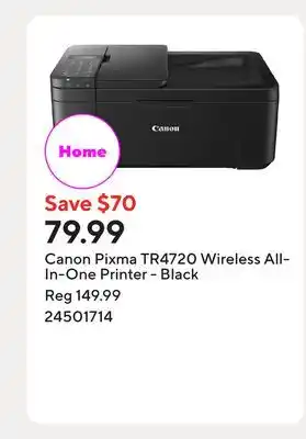 Staples Canon Pixma TR4720 Wireless All-In-One Printer - Black offer