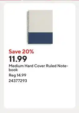 Staples Medium Hard Cover Ruled Notebook offer