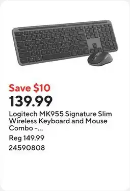 Staples Logitech MK955 Signature Slim Wireless Keyboard and Mouse Combo - Graphite offer