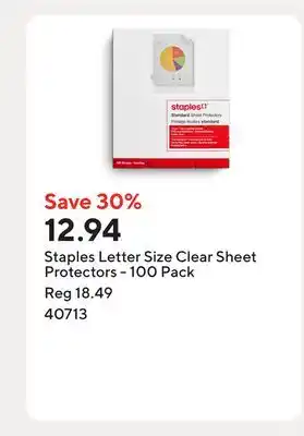 Staples Staples Letter Size Clear Sheet Protectors offer