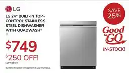 Goemans Appliances LG 24 BUILT-IN TOP-CONTROL STAINLESS STEEL DISHWASHER WITH QUADWASH offer