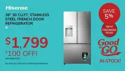 Goemans Appliances Hisense 36 30 CU.FT. STAINLESS STEEL FRENCH DOOR REFRIGERATOR offer