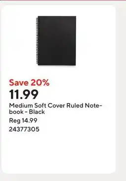 Staples Medium Soft Cover Ruled Notebook - Black offer