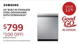 Goemans Appliances 24 BUILT-IN STAINLESS STEEL DISHWASHER WITH STORMWASH offer