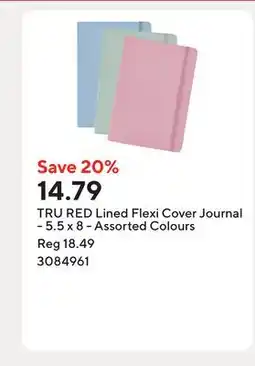 Staples TRU RED Lined Flexi Cover Journal - 5.5 x 8 - Assorted Colours offer