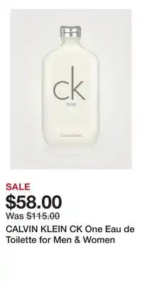 Holt Renfrew CALVIN KLEIN CK One Eau de Toilette for Men & Women offer