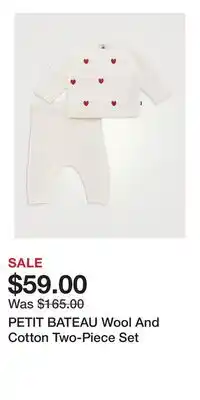 Holt Renfrew PETIT BATEAU Wool And Cotton Two-Piece Set offer