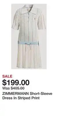 Holt Renfrew ZIMMERMANN Short-Sleeve Dress In Striped Print offer