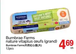 T&T Supermarket BURNBRAE FARMS NATURE VITAPLUS ŒUFS (GRAND), 12PCS offer