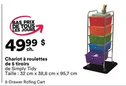 Michaels Chariot à roulettes de 5 tiroirs de Simply Tidy offer