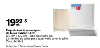 Michaels Paquets très économiques de toiles d'Artist's Loft offer
