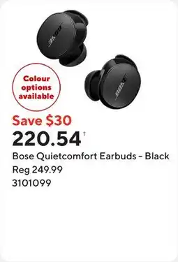 Staples Bose Quietcomfort Earbuds - Black offer