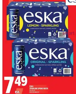 Metro Eska sparkling spring water offer