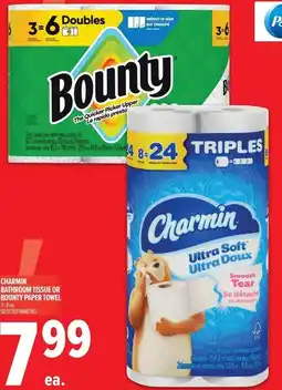 Metro Charmin bathroom tissue or bounty paper towel offer