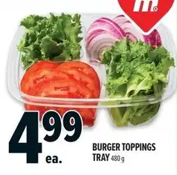 Metro Burger toppings tray offer