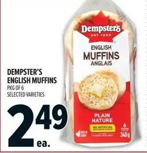 Metro Dempster's english muffins offer