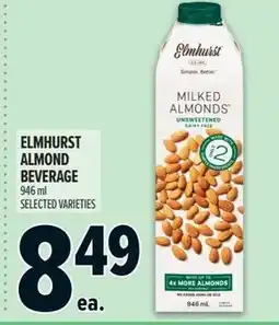 Metro Elmhurst almond beverage offer