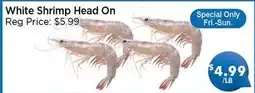 Blue Sky Supermarket White Shrimp Head On offer