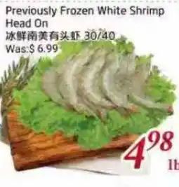 Tone Tai Supermarket Previously Frozen White Shrimp Head On offer