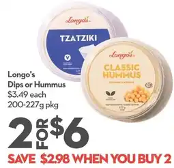 Longo's Longo's Dips or Hummus offer