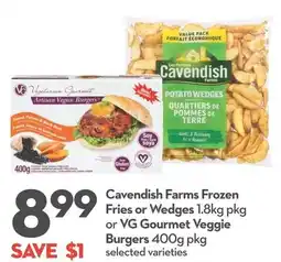 Longo's Cavendish Farms Frozen Fries or Wedges or VG Gourmet Veggie Burgers offer