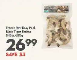 Longo's Frozen Raw Easy Peel Black Tiger Shrimp offer