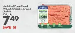 Longo's Maple Leaf Prime Raised Without Antibiotics Ground Chicken offer