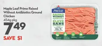 Longo's Maple Leaf Prime Raised Without Antibiotics Ground Chicken offer
