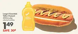 Longo's Longo's Essentials Yellow Mustard offer