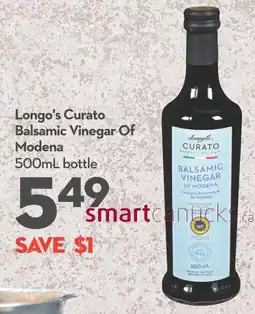 Longo's Longo's Curato Balsamic Vinegar Of Modena offer