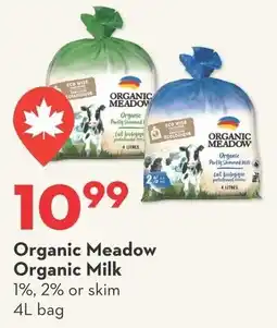 Longo's Organic Meadow Organic Milk offer
