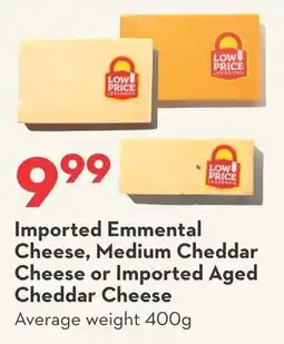 Longo's Imported Emmental Cheese, Medium Cheddar Cheese or Imported Aged Cheddar Cheese offer