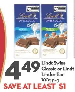Longo's Lindt Swiss Classic or Lindt Lindor Bar offer