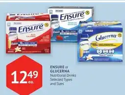 IDA Pharmacy Ensure or Glucerna Nutritional Drinks offer