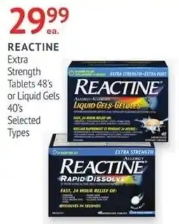IDA Pharmacy Reactine Extra Strength Tablets or Liquid Gels offer