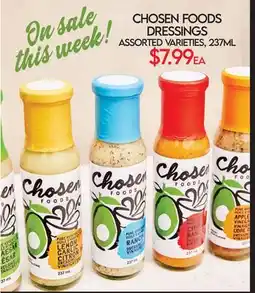 Fiesta Farms CHOSEN FOODS DRESSINGS offer