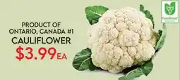 Fiesta Farms PRODUCT OF ONTARIO, CANADA #1 CAULIFLOWER offer
