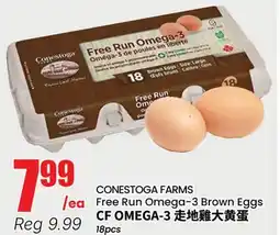 Terra Foodmart CONESTOGA FARMS Free Run Omega-3 Brown Eggs offer