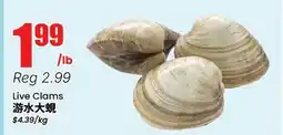 Terra Foodmart Live Clams offer