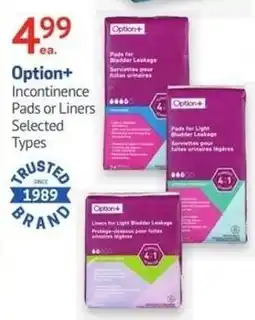 IDA Pharmacy Option+ Incontinence Pads or Liners offer