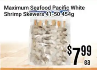 Nations Fresh Foods Maximum Seafood Pacific White Shrimp Skewers 41-50 offer