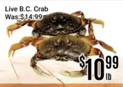 Nations Fresh Foods Live B.C. Crab offer