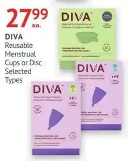 IDA Pharmacy Diva Reusable Menstrual Cups or Disc offer