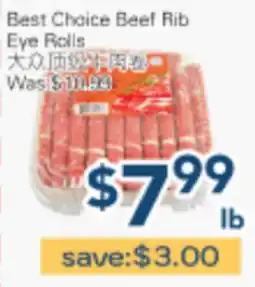 Oceans Fresh Food Market Best Choice Beef Rib Eye Rolls offer