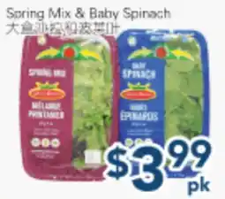 Oceans Fresh Food Market Spring Mix & Baby Spinach offer