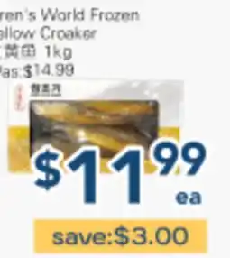 Oceans Fresh Food Market moden's World Frozen Yellow Croaker offer